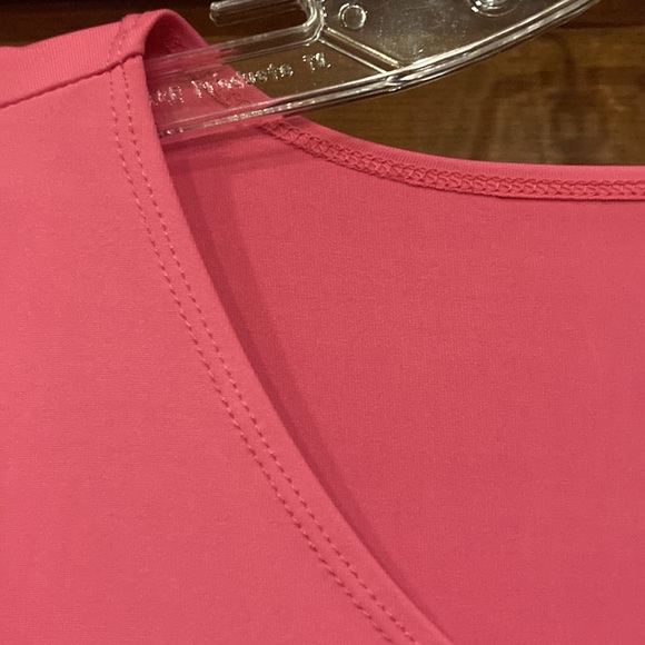 XL Christopher & Banks Pink Short Sleeved Top with Spandex - Picture 3 of 8